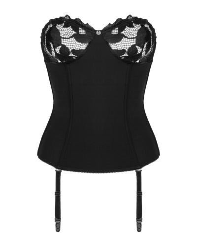 Obsessive Luxe Jarretel-Korset Editya - Zwart