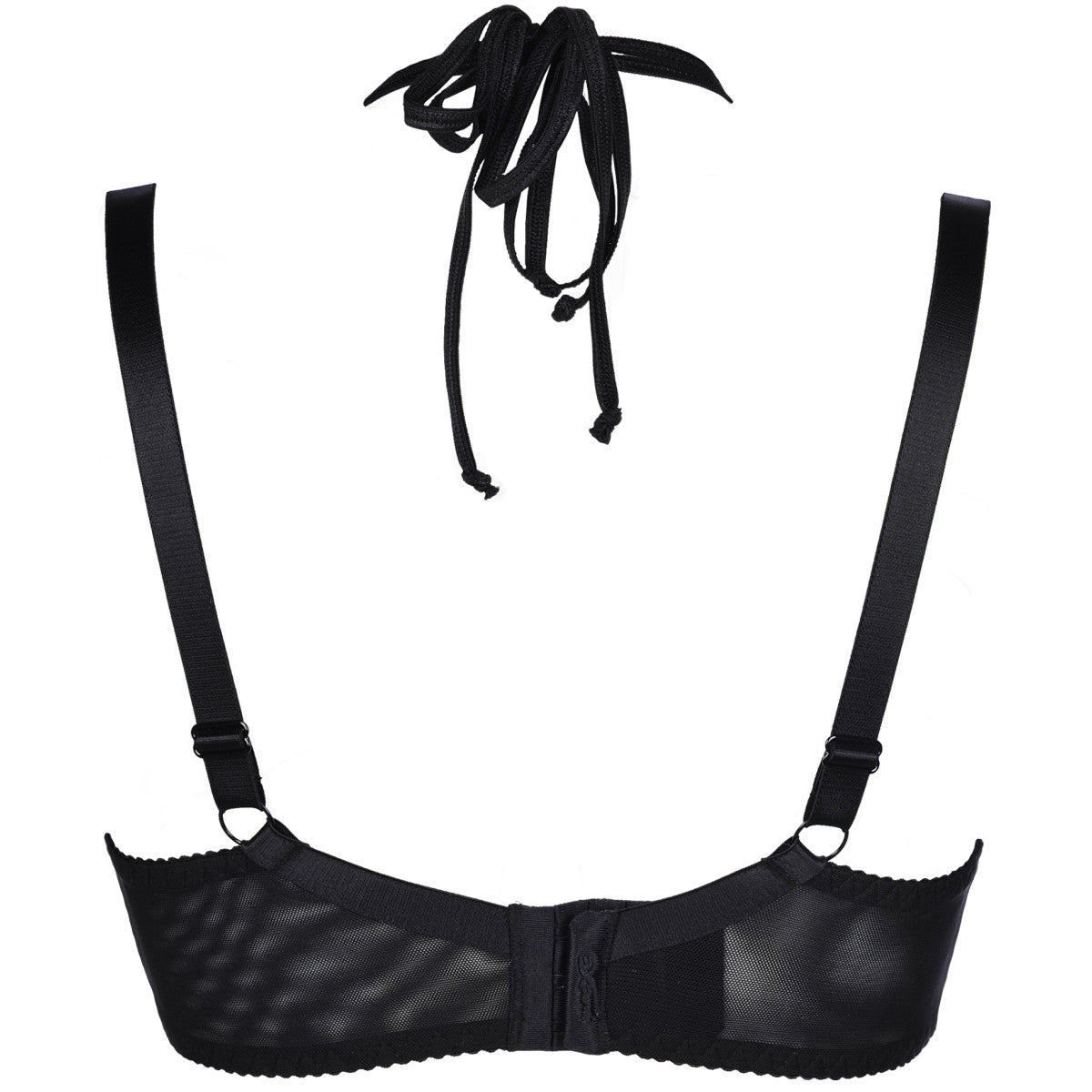 Plussize Halter BH met kant Zwart/Goud