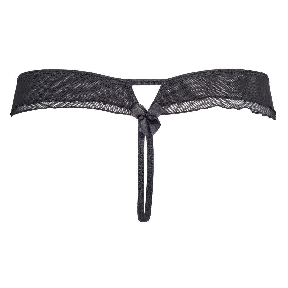 Plussize String met gouden kanten details Zwart/Goud