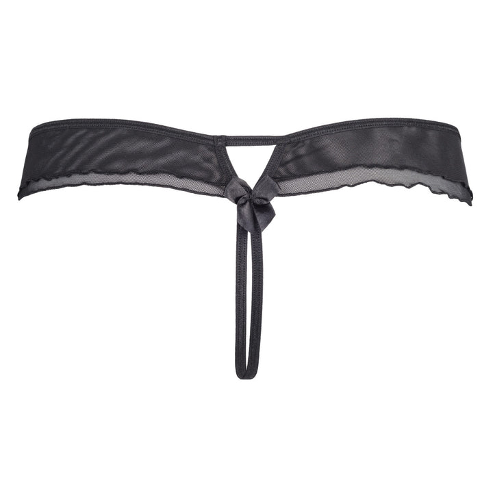 Plussize String met gouden kanten details Zwart/Goud