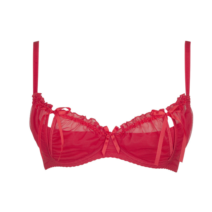 Plussize Beugel BH Rood met Tule