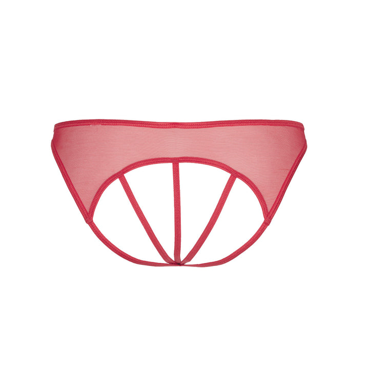 Plussize String van tule met strikje Rood
