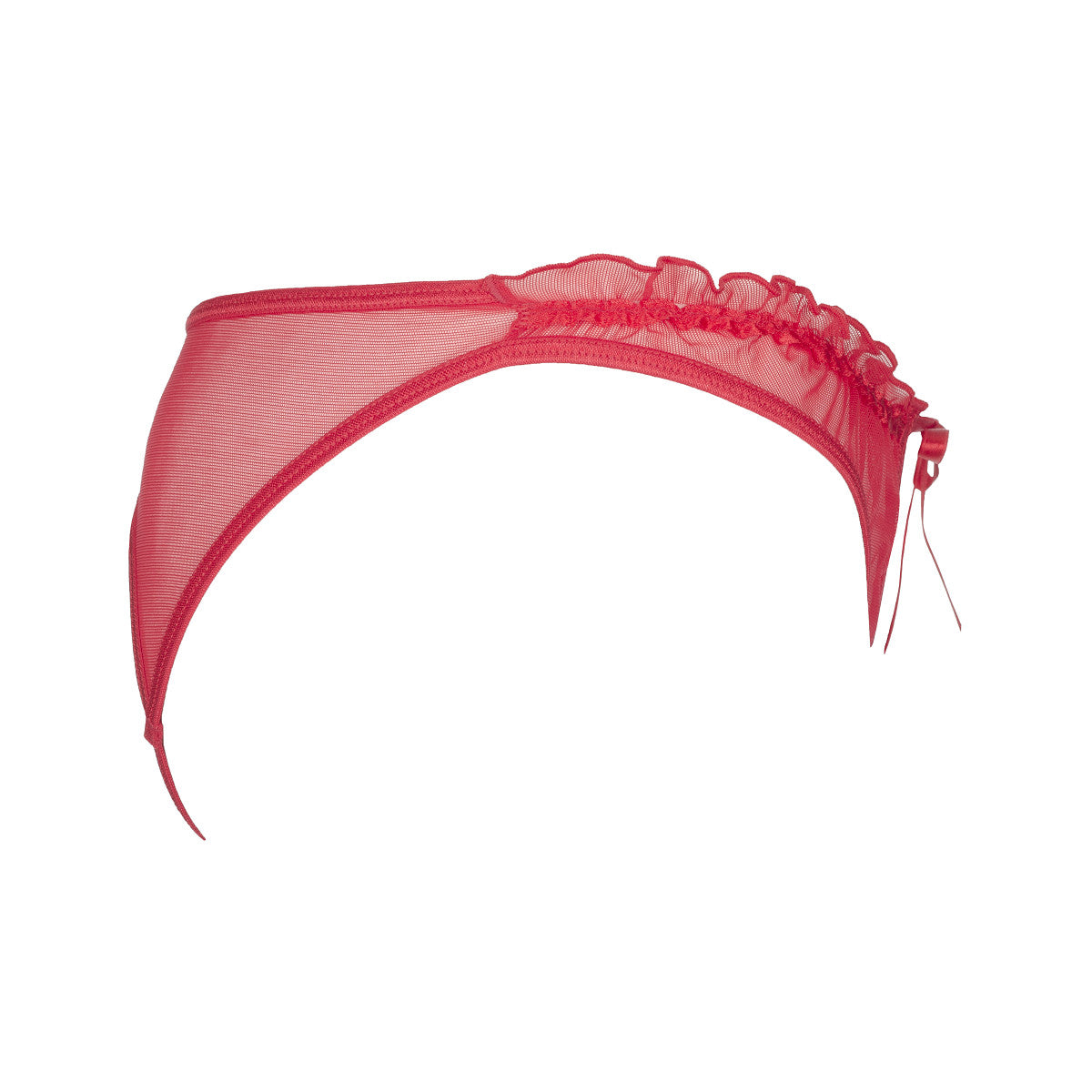 Plussize String van tule met strikje Zwart