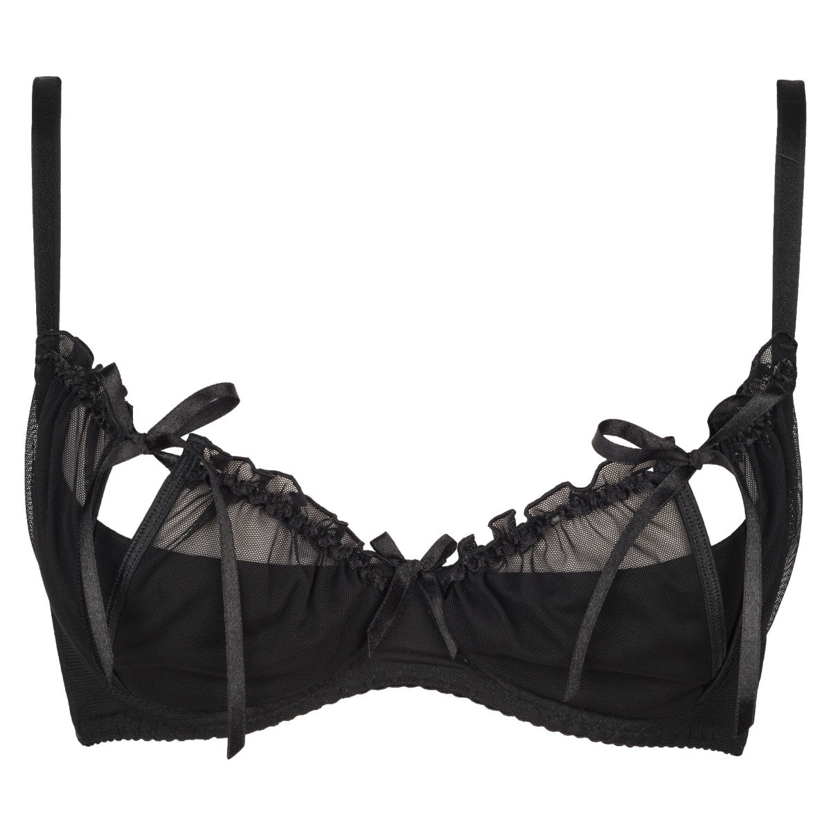 Plussize Beugel BH zwart met tule