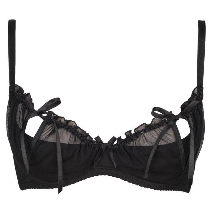 Plussize Beugel BH zwart met tule